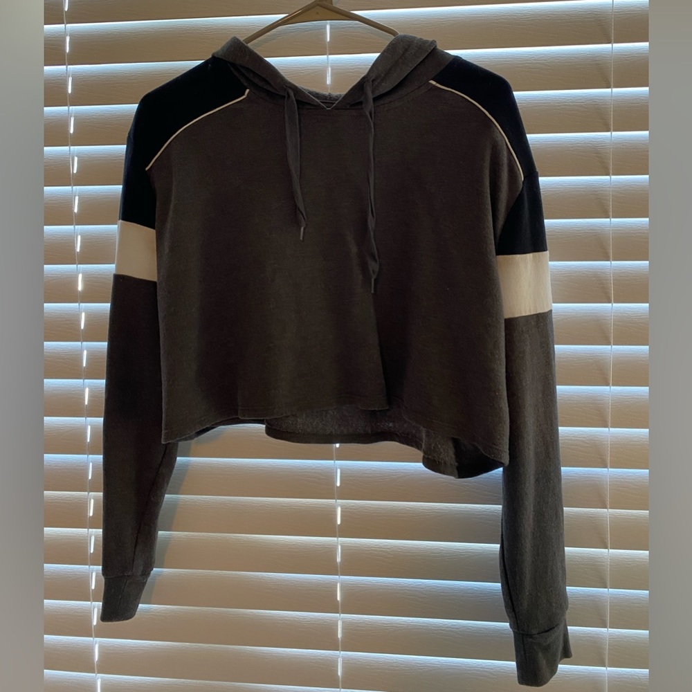 Aeropostale Grey Cropped Hoodie, Extra Small